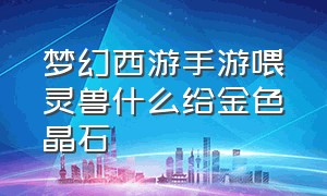 梦幻西游手游喂灵兽什么给金色晶石