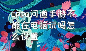 oppo问道手游不能在电脑玩吗怎么设置