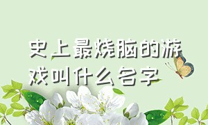 史上最烧脑的游戏叫什么名字