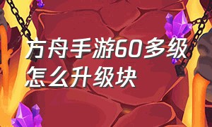 方舟手游60多级怎么升级块（方舟手游80到100级怎么升级最快）