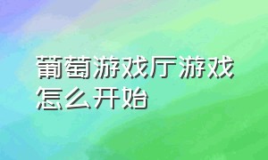 葡萄游戏厅游戏怎么开始