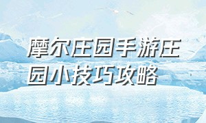 摩尔庄园手游庄园小技巧攻略