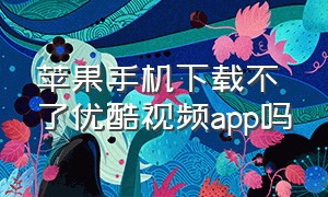 苹果手机下载不了优酷视频app吗