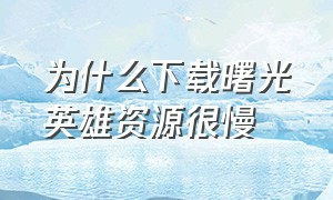 为什么下载曙光英雄资源很慢