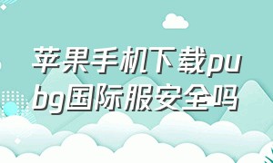 苹果手机下载pubg国际服安全吗