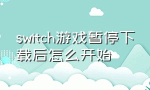 switch游戏暂停下载后怎么开始