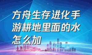 方舟生存进化手游耕地里面的水怎么加