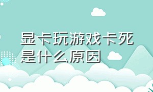 显卡玩游戏卡死是什么原因