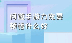 问道手游力宠要顿悟什么好