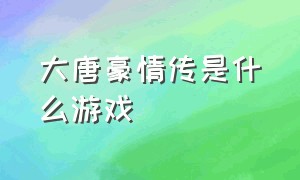 大唐豪情传是什么游戏