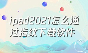 ipad2021怎么通过指纹下载软件