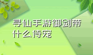 寻仙手游御剑带什么侍宠