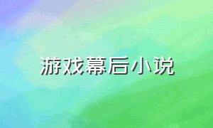 游戏幕后小说