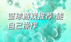 篮球游戏推荐 能自己操作