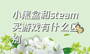 小黑盒和steam买游戏有什么区别