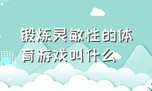 锻炼灵敏性的体育游戏叫什么（体能游戏和体育游戏有什么区别）