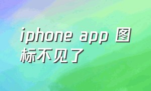 iphone app 图标不见了