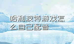 哈利波特游戏怎么自己配音