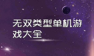 无双类型单机游戏大全（最新无双动作单机游戏）