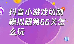 抖音小游戏切割模拟器第66关怎么玩