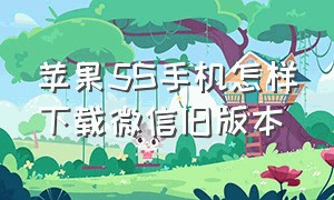 苹果5s手机怎样下载微信旧版本