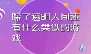 除了透明人间还有什么类似的游戏