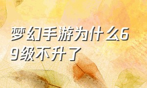 梦幻手游为什么69级不升了