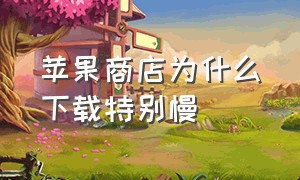 苹果商店为什么下载特别慢