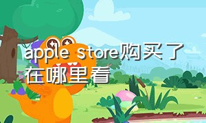 apple store购买了在哪里看