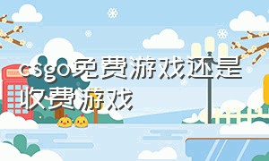 csgo免费游戏还是收费游戏