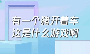 有一个猪开着车这是什么游戏啊（有一个猪开着车这是什么游戏啊图片）