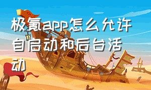 极氪app怎么允许自启动和后台活动