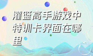 灌篮高手游戏中特训卡界面在哪里