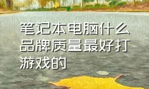 笔记本电脑什么品牌质量最好打游戏的