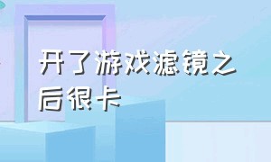 开了游戏滤镜之后很卡