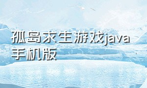 孤岛求生游戏java手机版（孤岛求生游戏怎么在手机上下载呢）