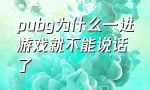 pubg为什么一进游戏就不能说话了