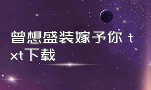 曾想盛装嫁予你 txt下载