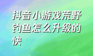 抖音小游戏荒野钓鱼怎么升级的快