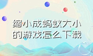 缩小成蚂蚁大小的游戏怎么下载