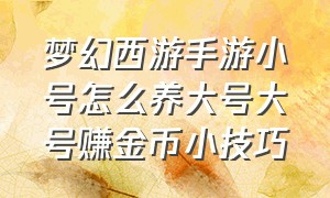 梦幻西游手游小号怎么养大号大号赚金币小技巧