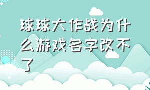 球球大作战为什么游戏名字改不了