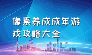 像素养成成年游戏攻略大全