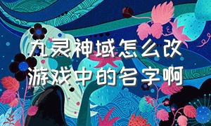 九灵神域怎么改游戏中的名字啊