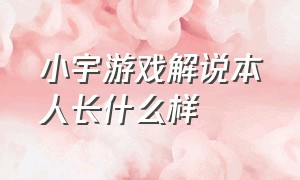 小宇游戏解说本人长什么样