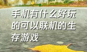 手机有什么好玩的可以联机的生存游戏