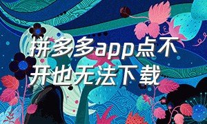 拼多多app点不开也无法下载