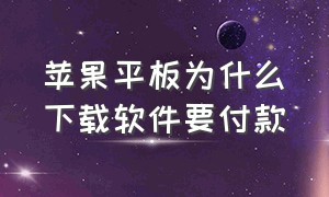 苹果平板为什么下载软件要付款