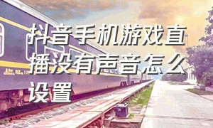 抖音手机游戏直播没有声音怎么设置