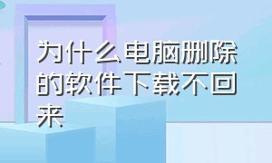 为什么电脑删除的软件下载不回来